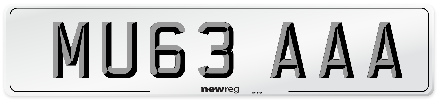 MU63 AAA Number Plate from New Reg